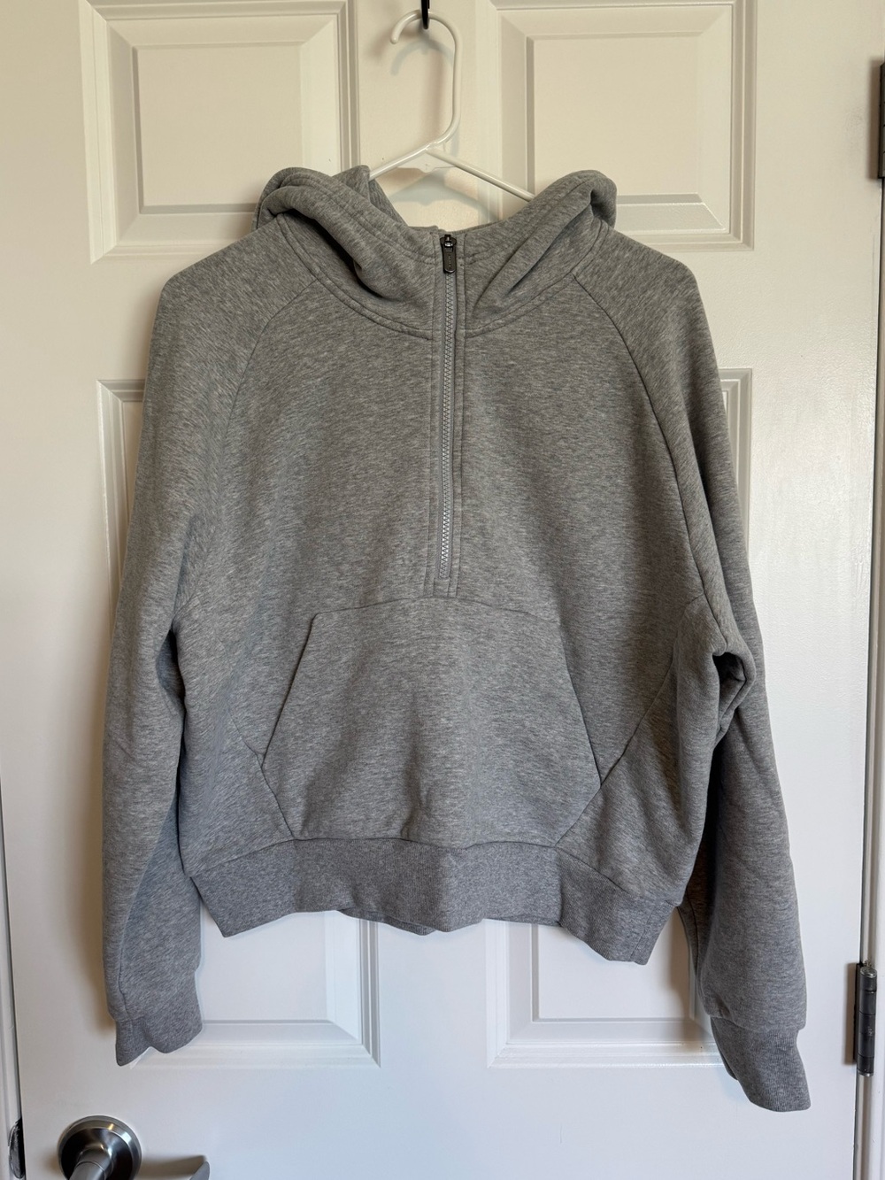 Athleta Forever Fleece Half Zip Hoodie, grey, M